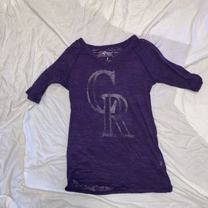 Purple 3/4 sleeve Rockies shirt